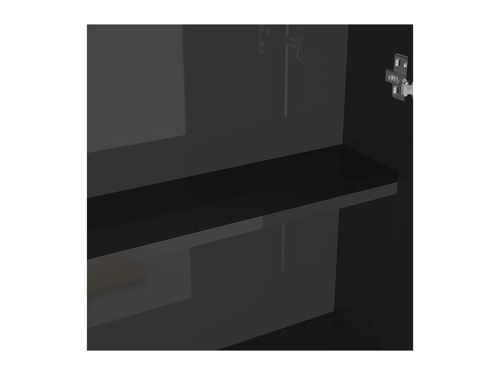 Armoire à miroir de salle de bain 60x15x75 MDF Noir brillant