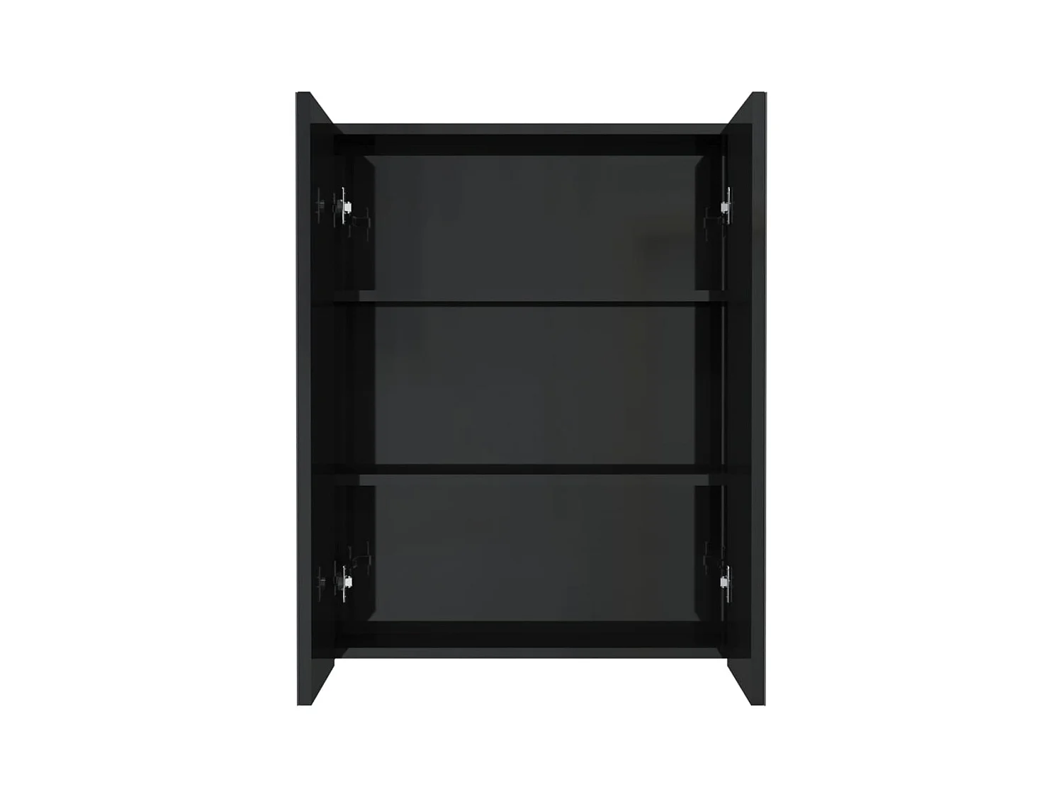 Armoire à miroir de salle de bain 60x15x75 MDF Noir brillant