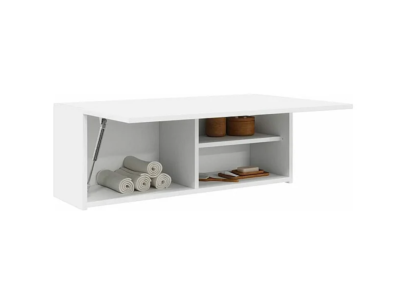 Armoire murale de bain blanc 80x25x30 bois d'ingénierie