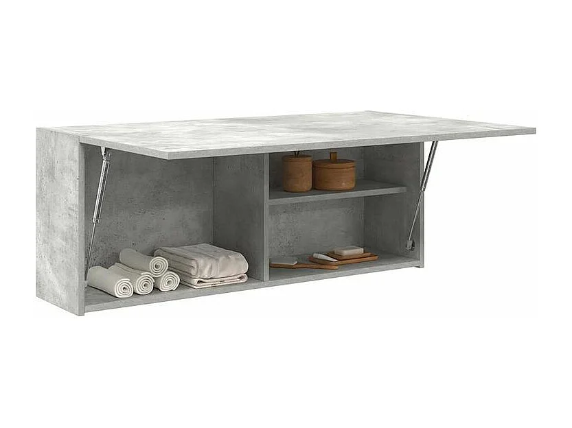 Armoire murale de bain gris béton 100x25x40 bois d'ingénierie