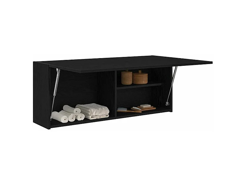 Armoire murale de bain noir 100x25x40 bois d'ingénierie