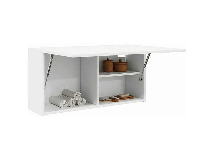 Armoire murale de bain blanc 80x25x40 bois d'ingénierie