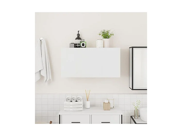 Armoire murale de bain blanc 80x25x40 bois d'ingénierie