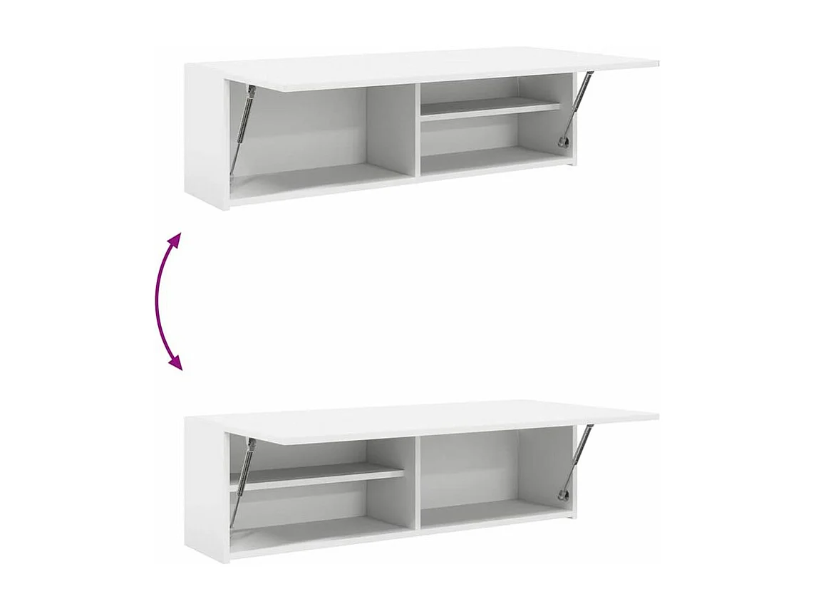 Armoire murale de bain blanc 100x25x30 bois d'ingénierie