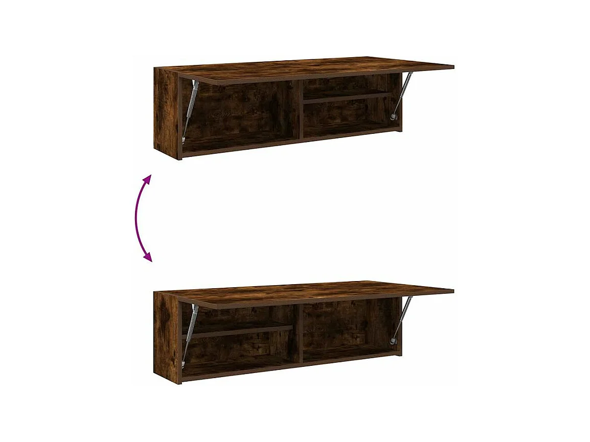 Armoire murale de bain chêne fumé 100x25x30 bois d'ingénierie