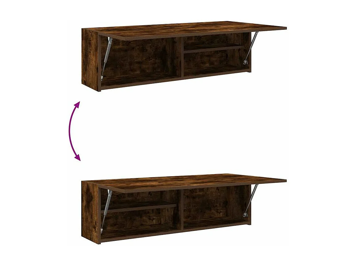 Armoire murale de bain chêne fumé 100x25x30 bois d'ingénierie