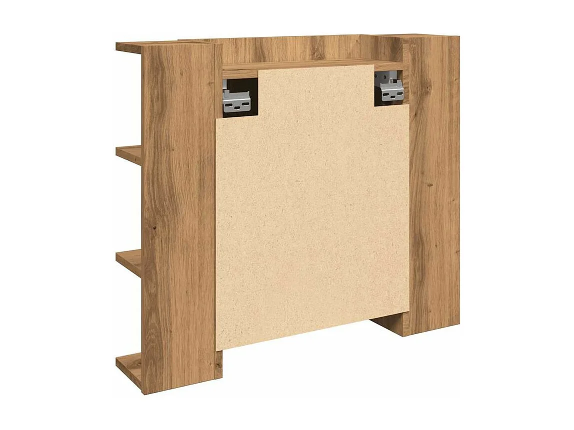 Armoire à miroir avec LED chêne artisanal 70x16,5x60