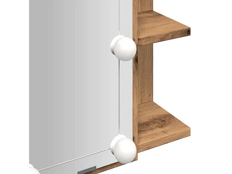 Armoire à miroir avec LED chêne artisanal 70x16,5x60