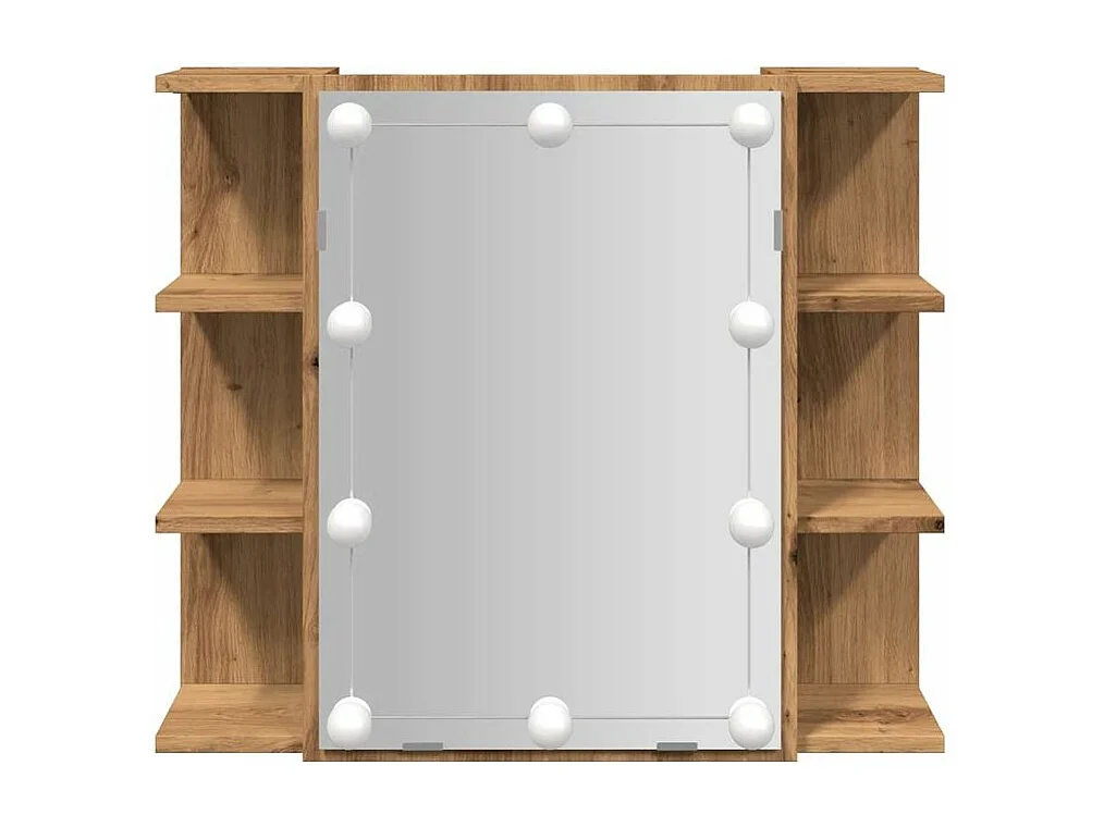 Armoire à miroir avec LED chêne artisanal 70x16,5x60
