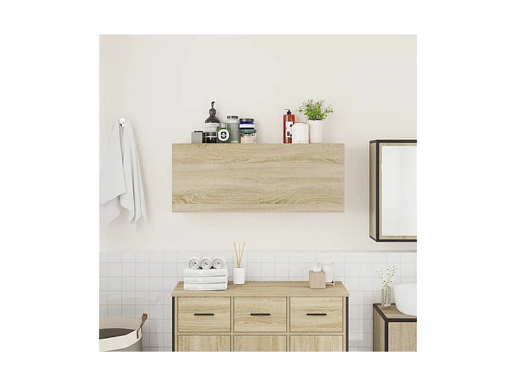 Armoire murale de bain chêne sonoma 100x25x40 bois ingénierie