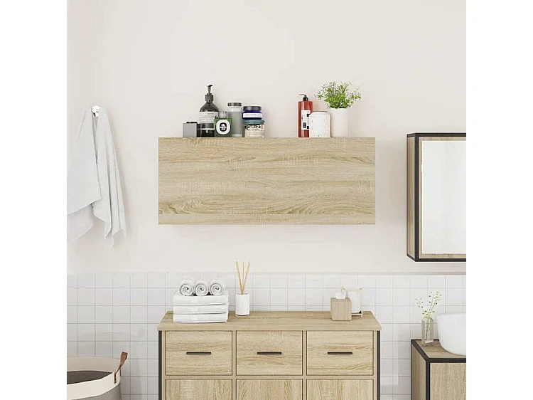 Armoire murale de bain chêne sonoma 100x25x40 bois ingénierie