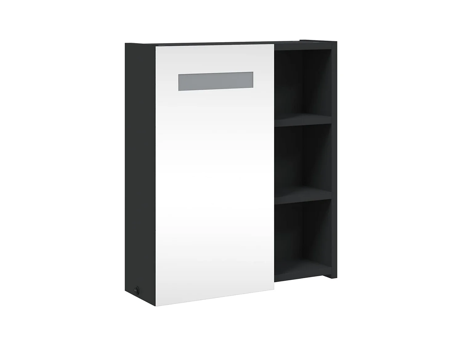 Armoire de salle de bain à miroir avec LED noir 45x13x52