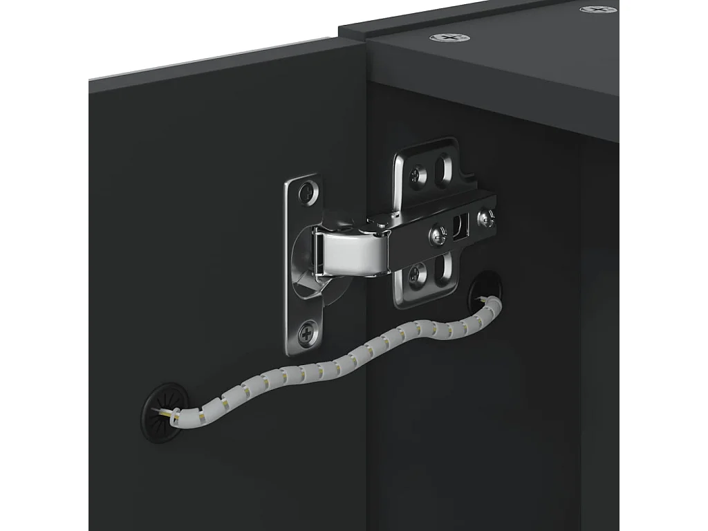 Armoire de salle de bain à miroir avec LED noir 45x13x52