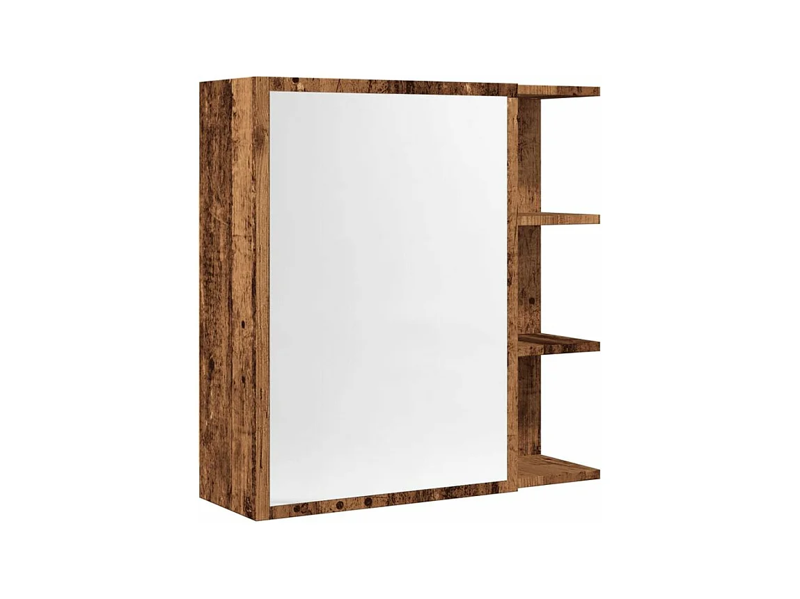 Armoire à miroir de salle de bain vieux bois 62,5x20,5x64