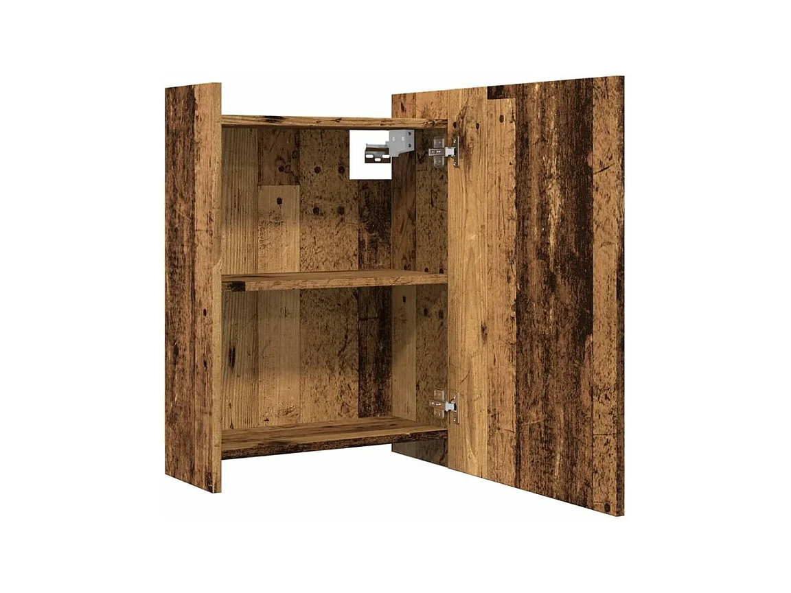 Armoire à miroir de salle de bain vieux bois 62,5x20,5x64