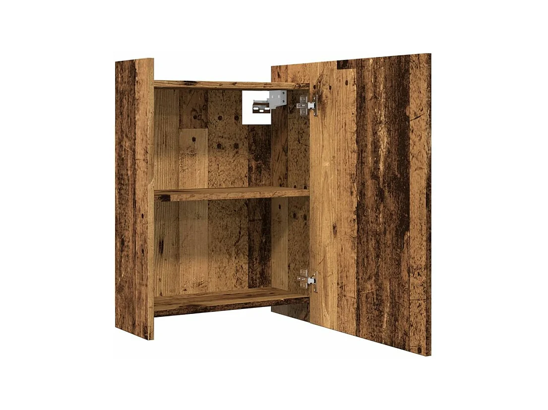 Armoire à miroir de salle de bain vieux bois 62,5x20,5x64