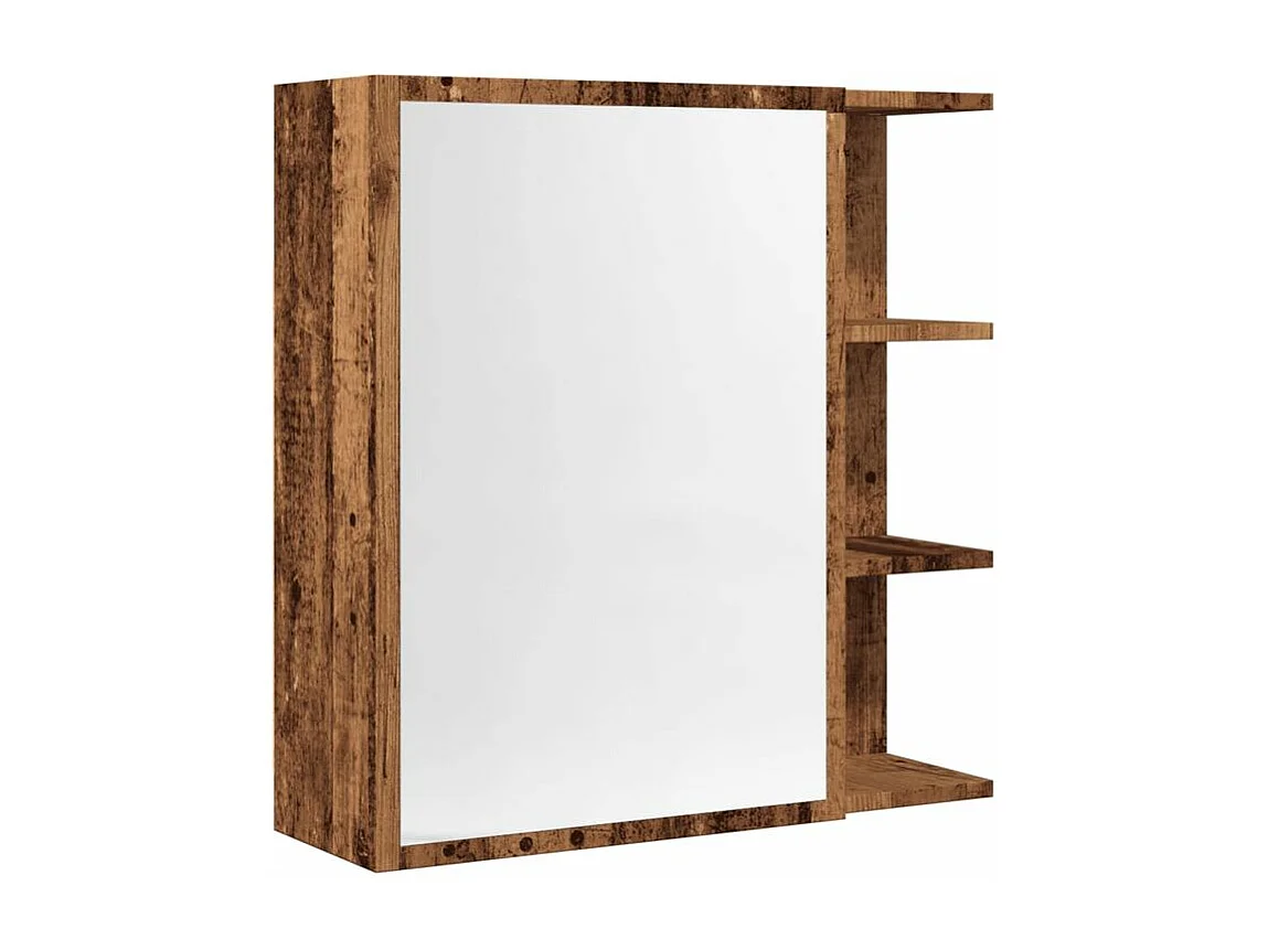 Armoire à miroir de salle de bain vieux bois 62,5x20,5x64