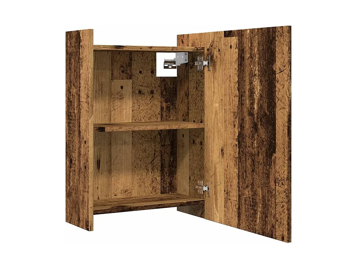 Armoire à miroir de salle de bain vieux bois 62,5x20,5x64