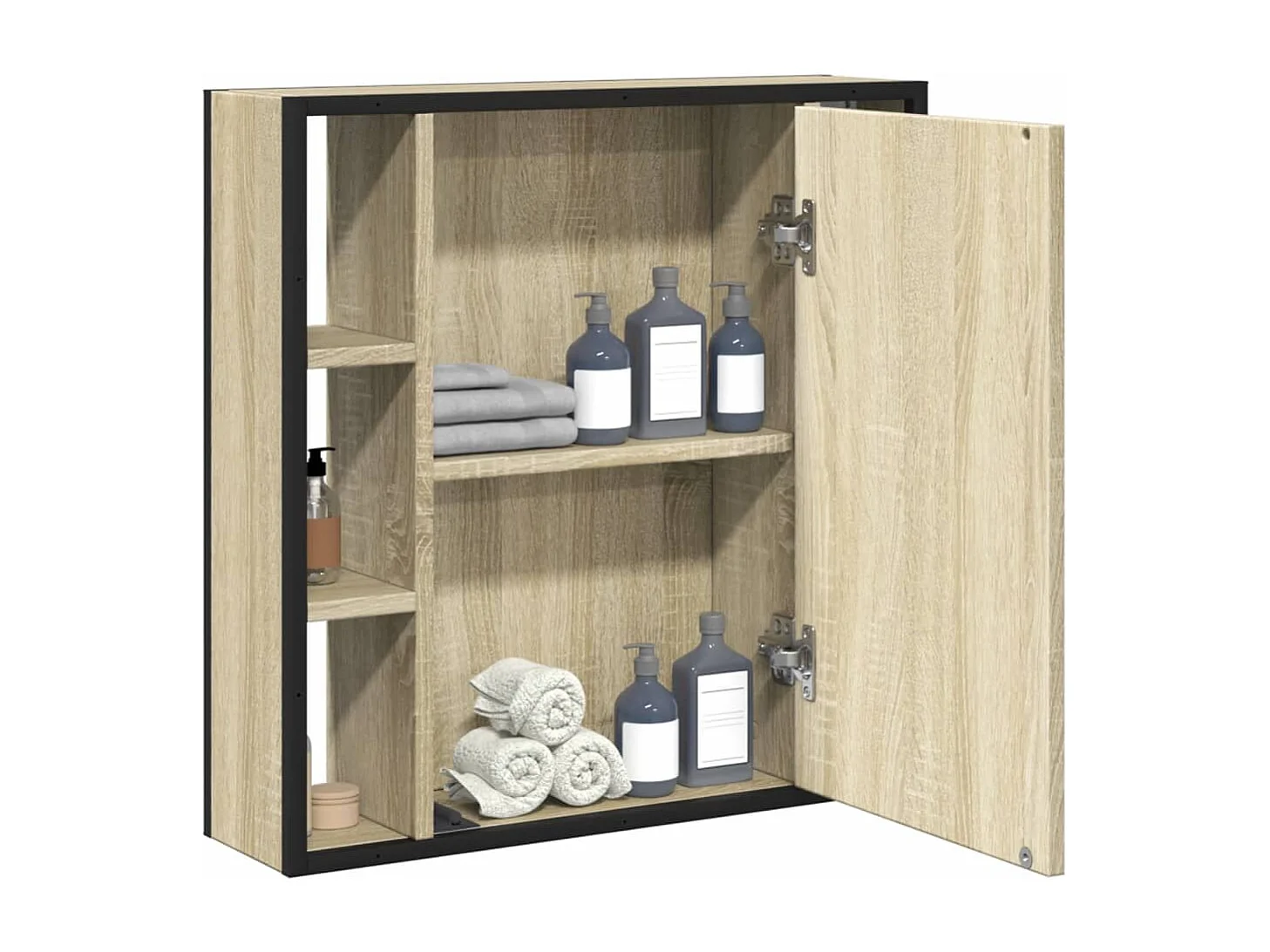 Armoire à miroir de salle de bain chêne sonoma bois ingénierie