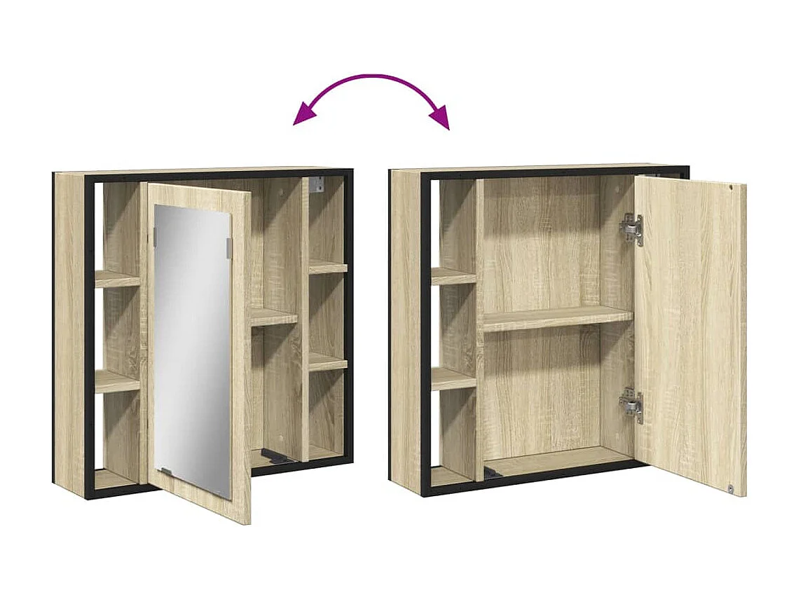 Armoire à miroir de salle de bain chêne sonoma bois ingénierie