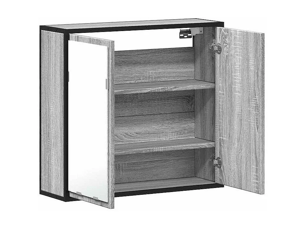 Armoire à miroir de salle de bain sonoma gris bois d’ingénierie