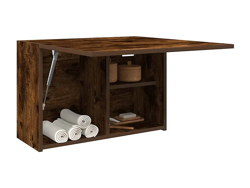 Armoire murale de bain chêne fumé 60x25x40 bois d'ingénierie