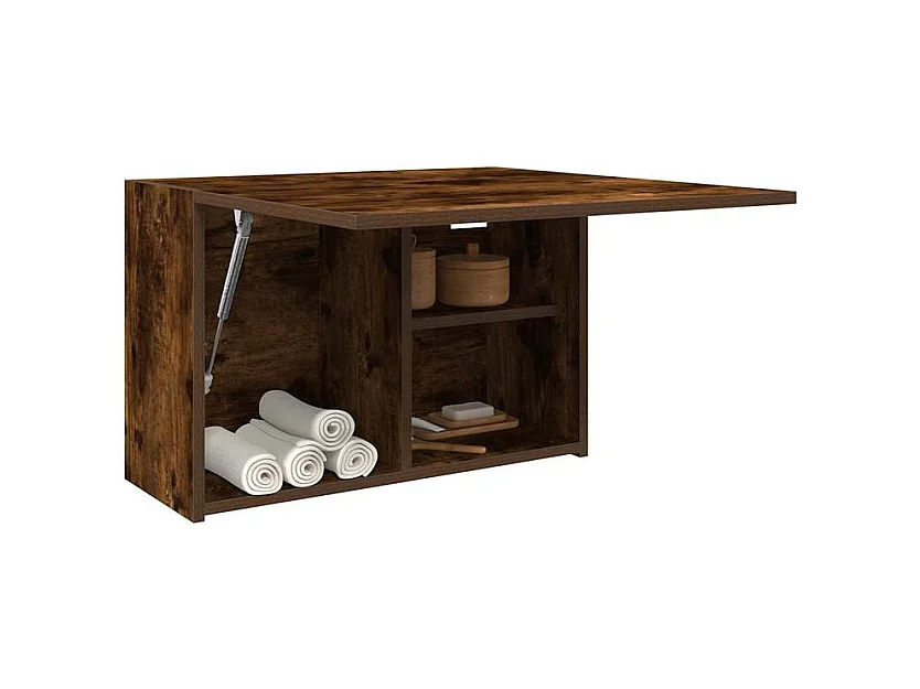 Armoire murale de bain chêne fumé 60x25x40 bois d'ingénierie