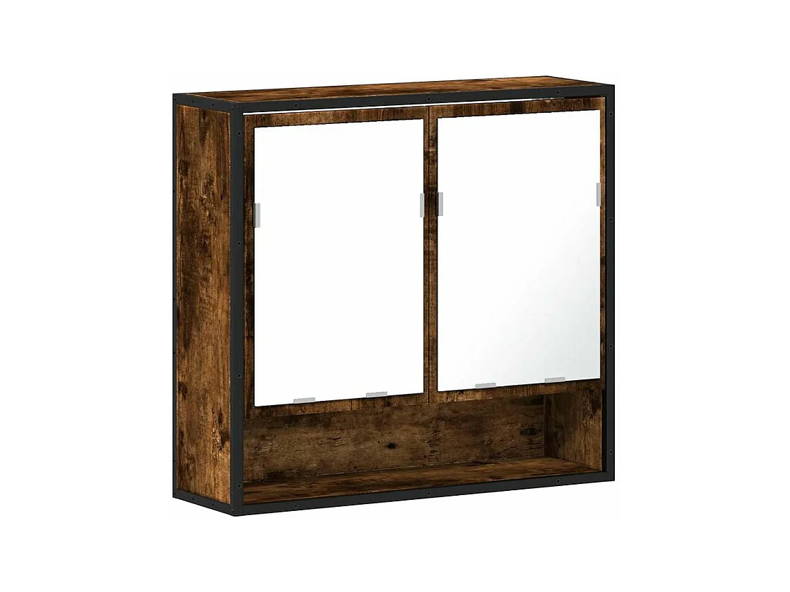Armoire à miroir de salle de bain chêne fumé bois d’ingénierie