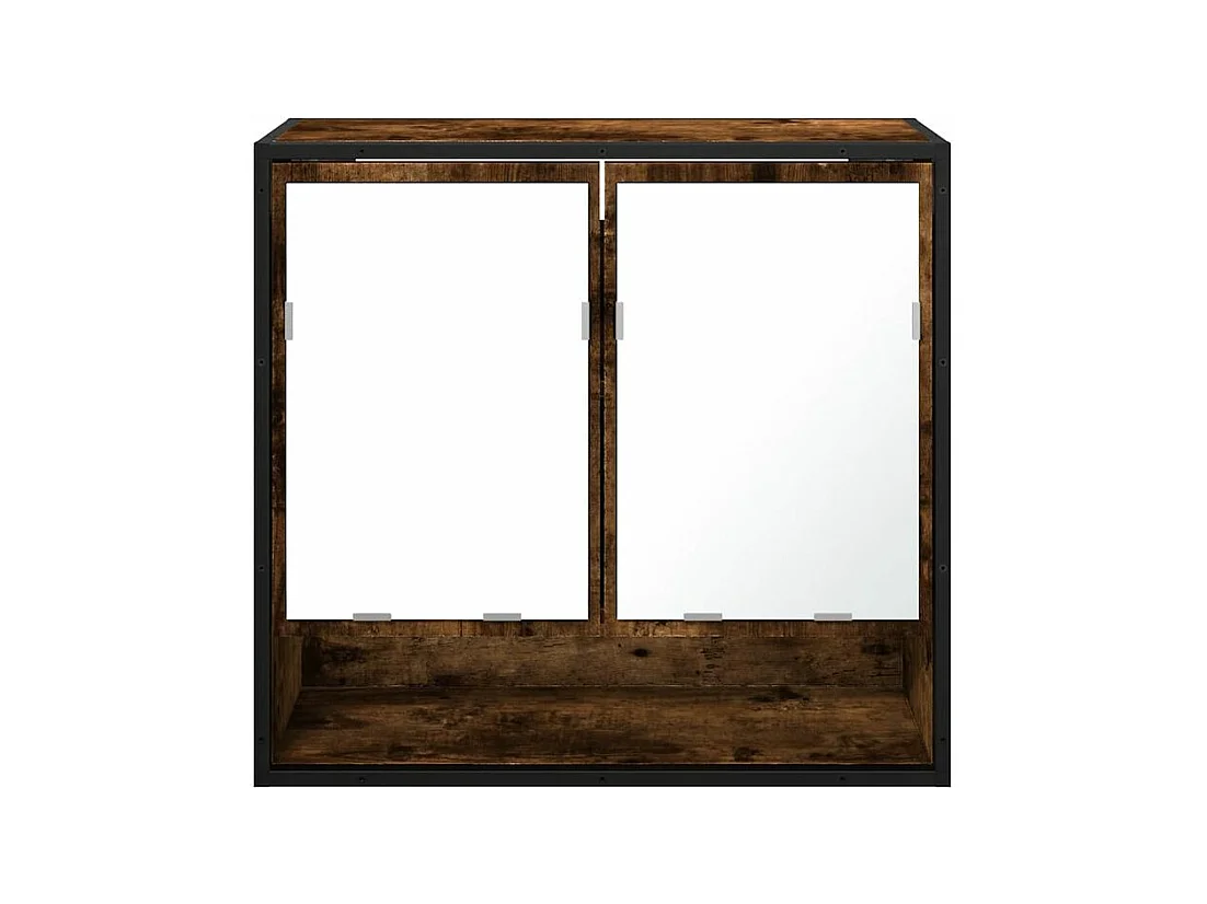 Armoire à miroir de salle de bain chêne fumé bois d’ingénierie