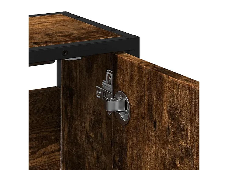 Armoire à miroir de salle de bain chêne fumé bois d’ingénierie