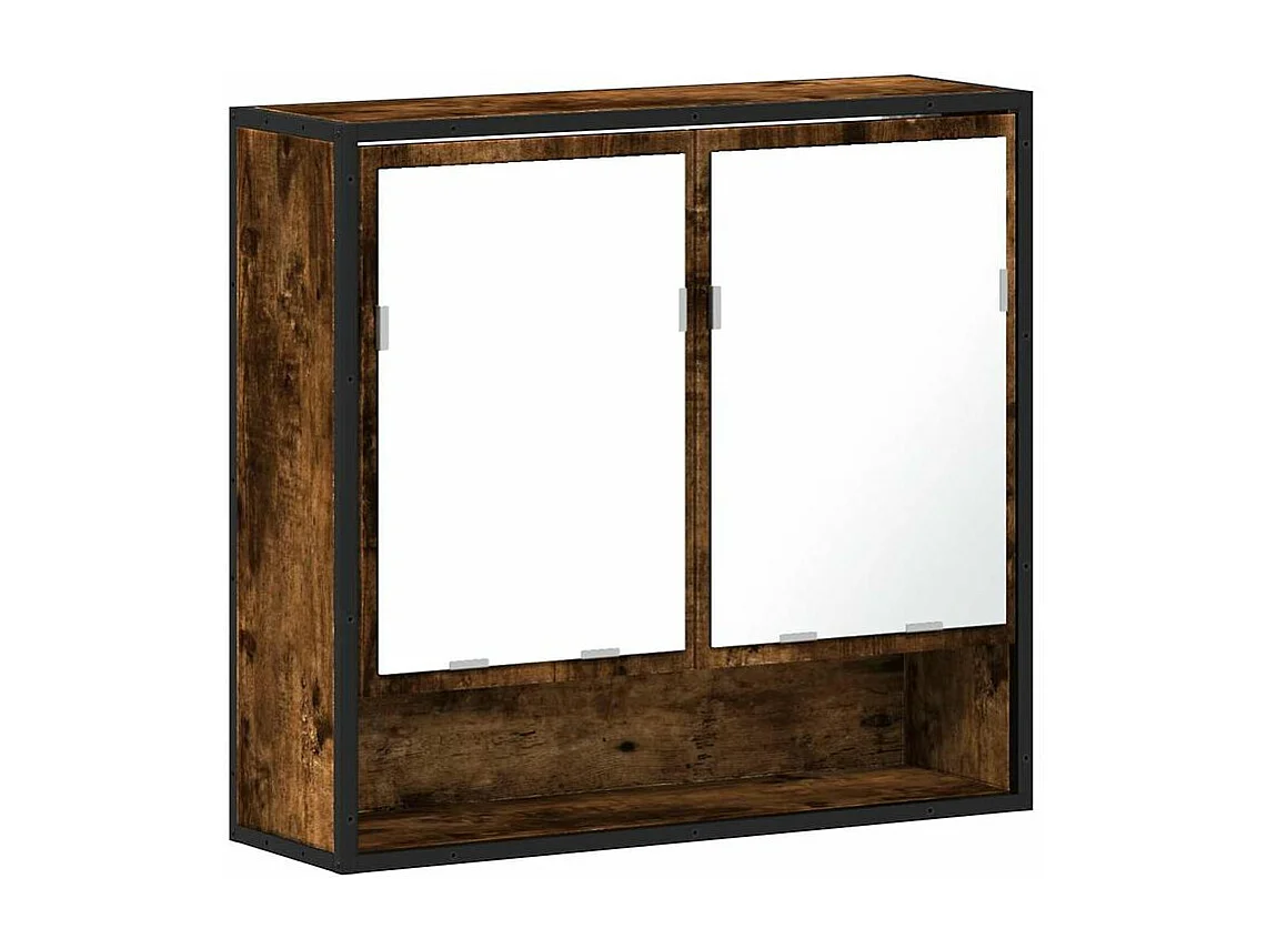 Armoire à miroir de salle de bain chêne fumé bois d’ingénierie