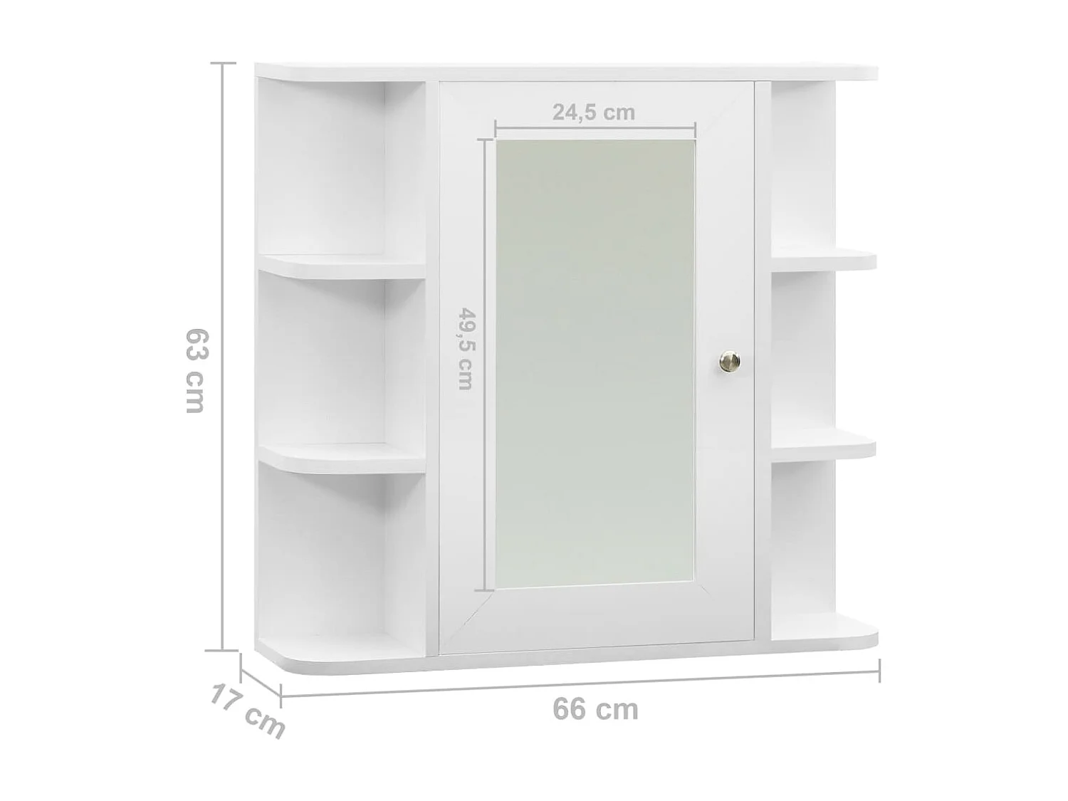 Armoire à miroir de salle de bain Blanc 66x17x63 MDF