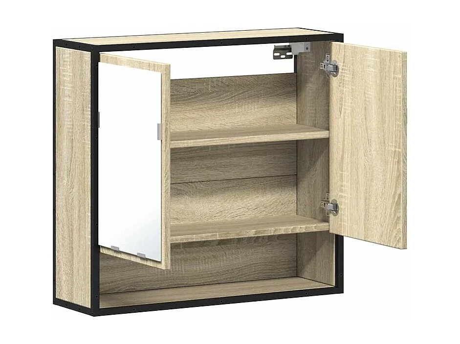 Armoire à miroir de salle de bain chêne sonoma bois ingénierie