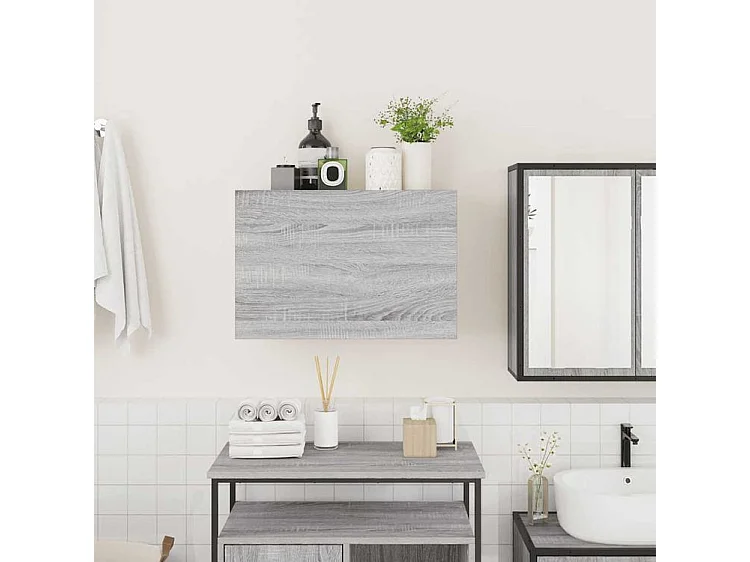 Armoire murale de bain sonoma gris 60x25x40 bois d'ingénierie