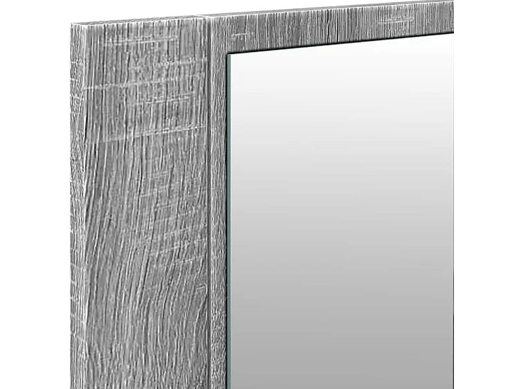 Armoire à miroir à LED de bain gris sonoma 100x12x45