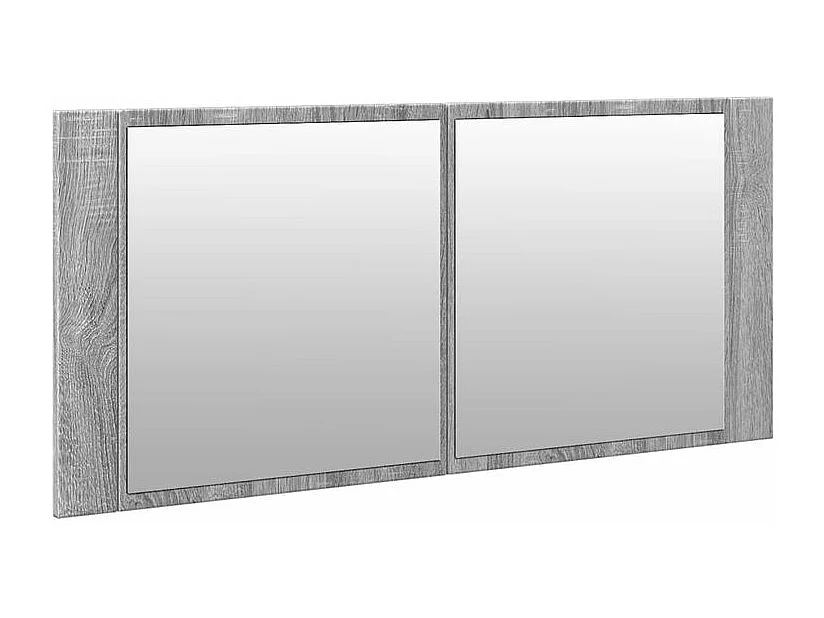 Armoire à miroir à LED de bain gris sonoma 100x12x45