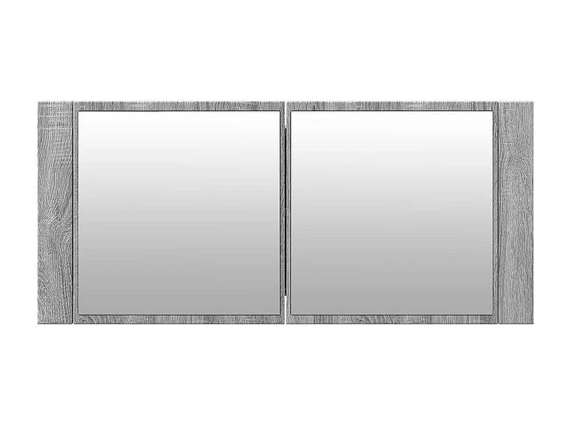 Armoire à miroir à LED de bain gris sonoma 100x12x45
