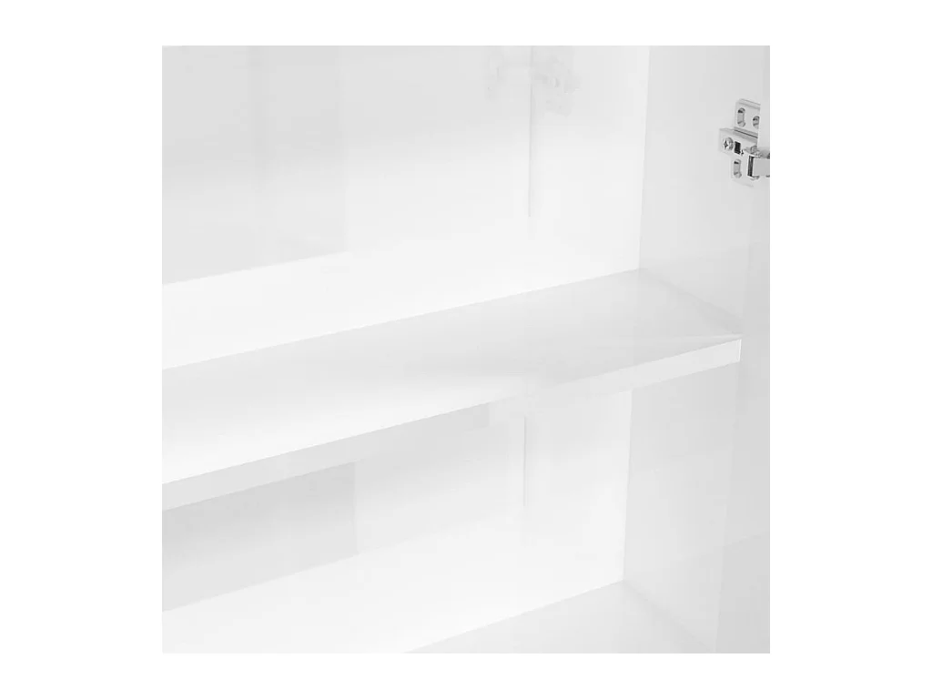 Armoire à miroir de salle de bain 60x15x75 MDF Blanc brillant