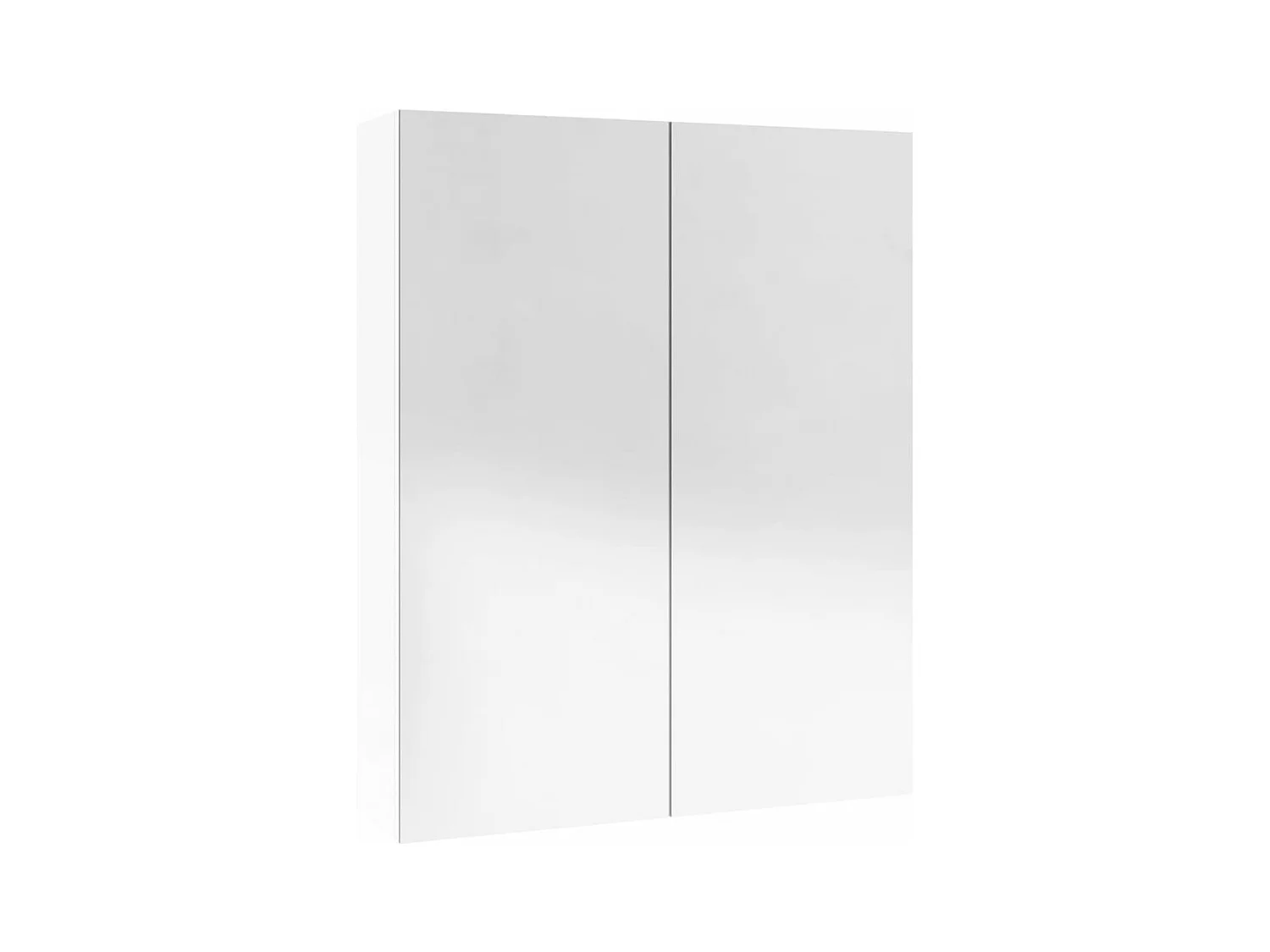 Armoire à miroir de salle de bain 60x15x75 MDF Blanc brillant