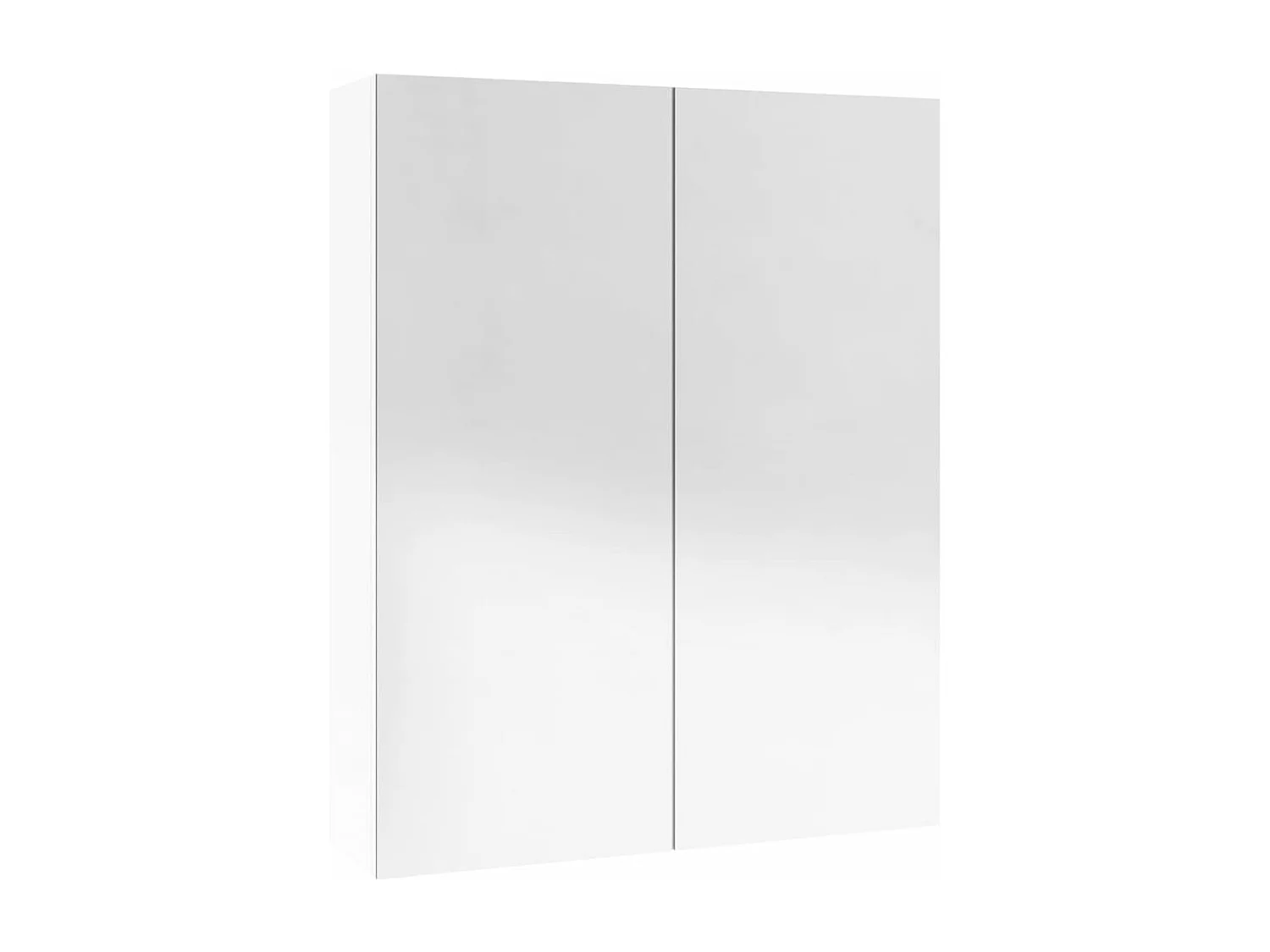 Armoire à miroir de salle de bain 60x15x75 MDF Blanc brillant