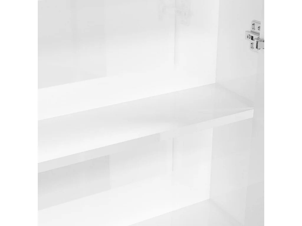 Armoire à miroir de salle de bain 60x15x75 MDF Blanc brillant