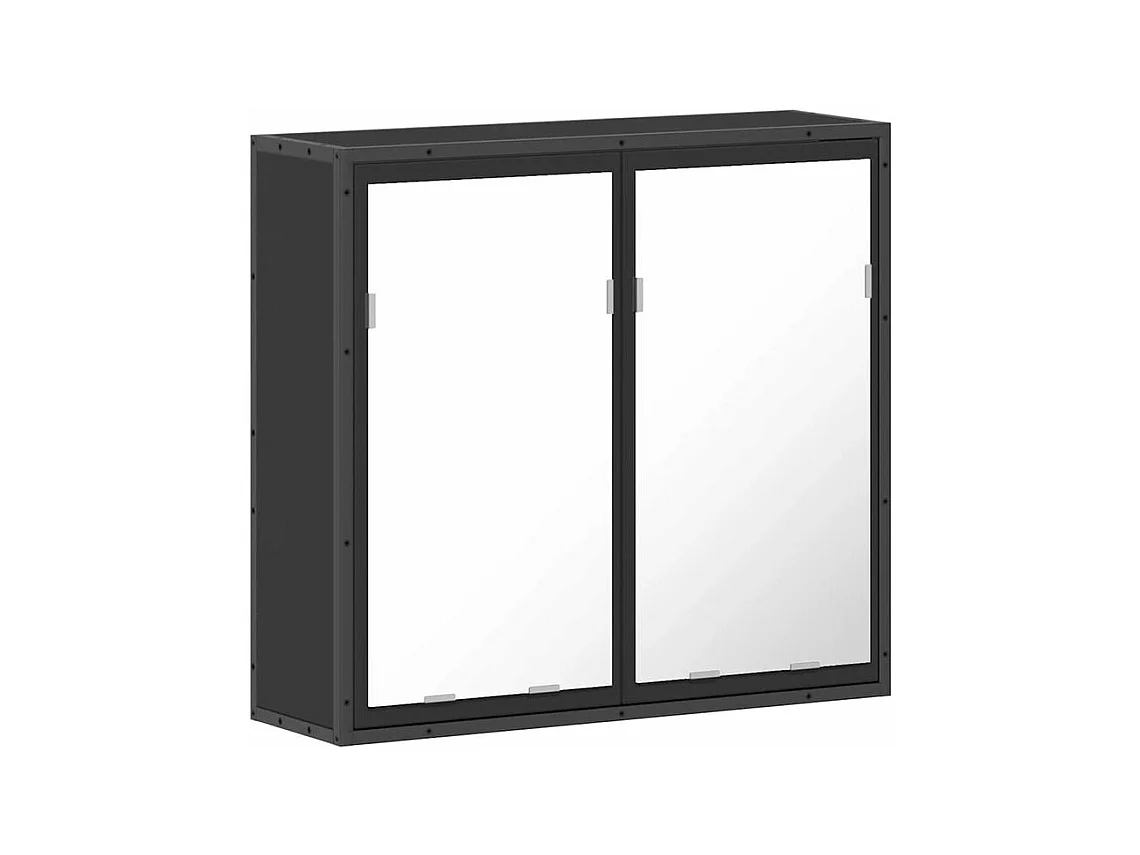 Armoire à miroir de salle de bain noir bois d’ingénierie