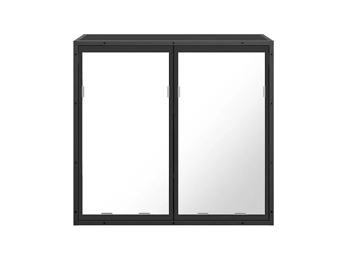 Armoire à miroir de salle de bain noir bois d’ingénierie