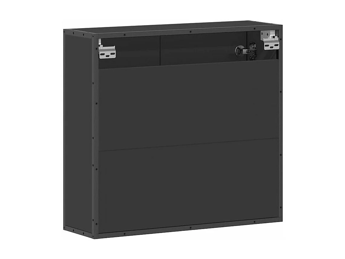 Armoire à miroir de salle de bain noir bois d’ingénierie