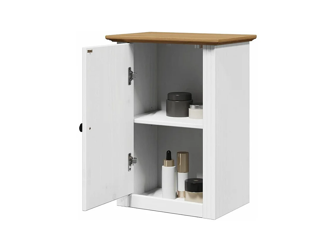 Armoire murale de salle de bain BODO blanc et marron 44x30x60