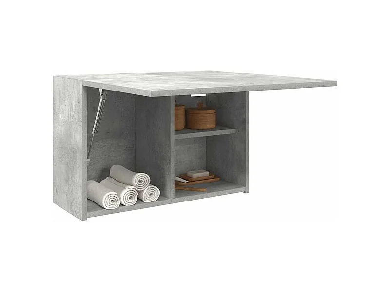 Armoire murale de bain gris béton 60x25x40 bois d'ingénierie