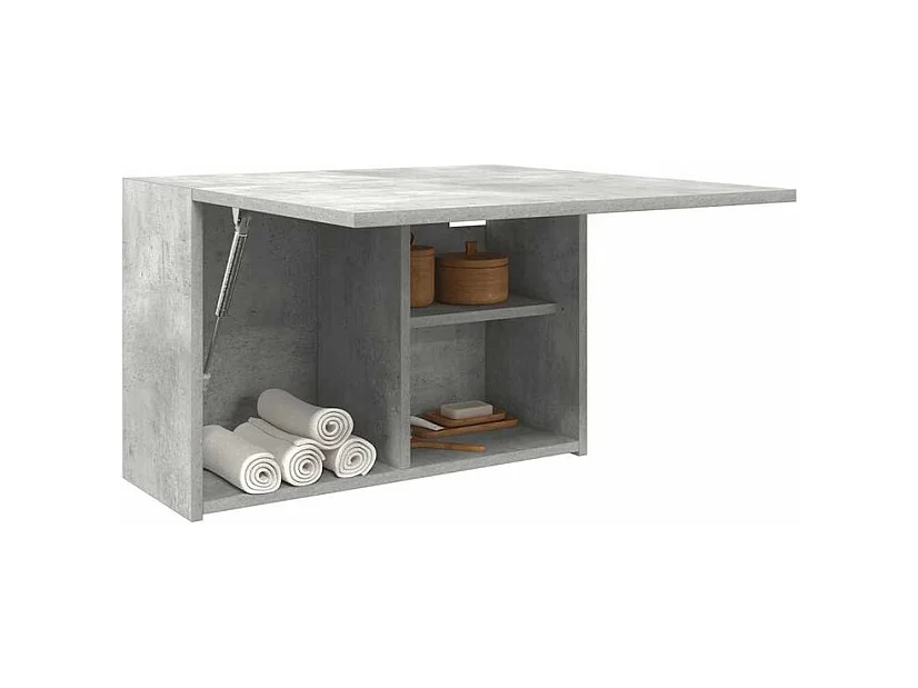 Armoire murale de bain gris béton 60x25x40 bois d'ingénierie