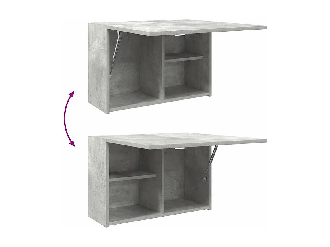 Armoire murale de bain gris béton 60x25x40 bois d'ingénierie