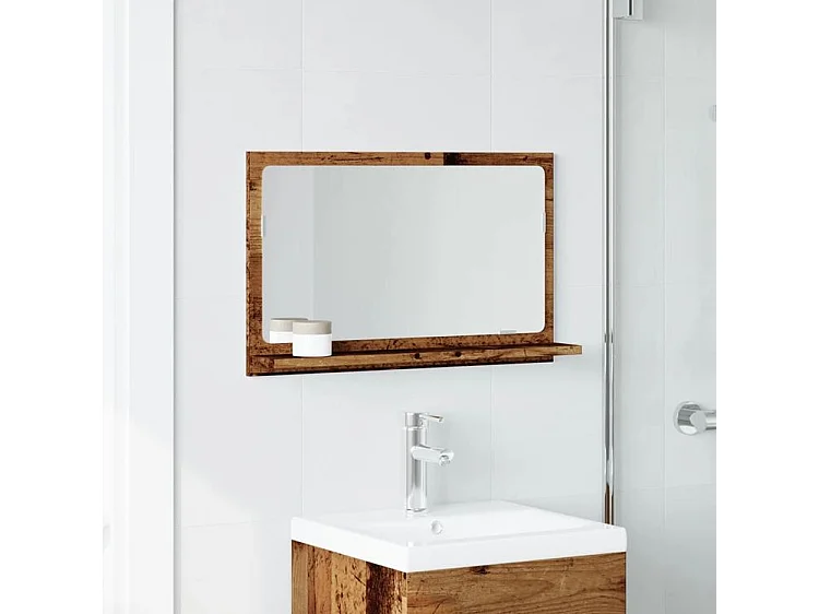 Armoire à miroir de salle de bain vieux bois bois d'ingénierie