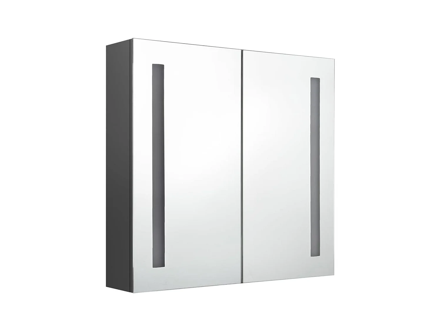 Armoire de salle de bain à miroir LED Gris 62x14x60